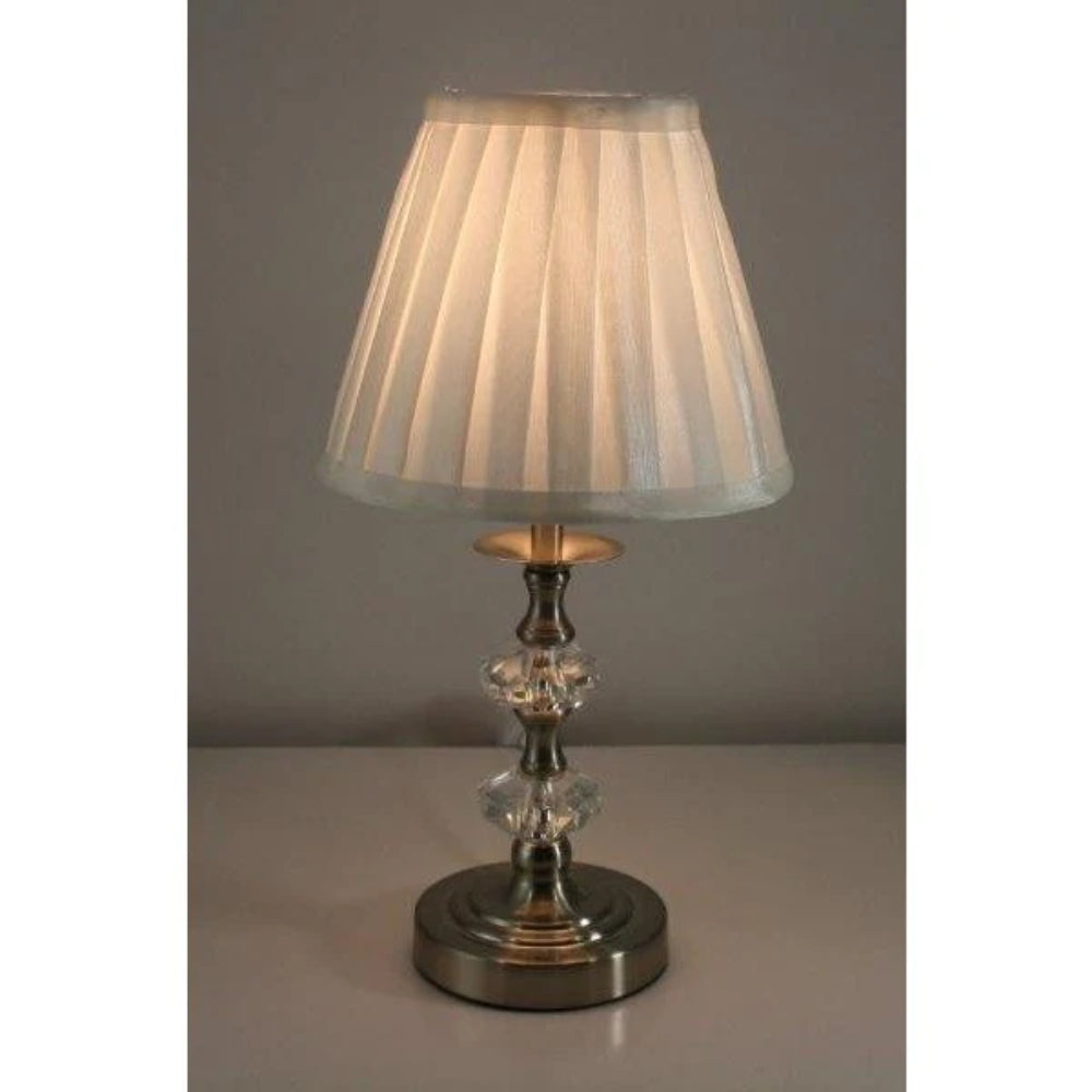 Mary Touch Lamp Satin Chrome Crystal